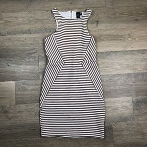 Tan Stripe Bodycon Dress